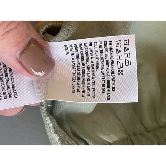 American Eagle Green Plaid Cotton Off Shoulder Puff Sleeve Crop Top Size S/P/CH - Picture 12 of 13